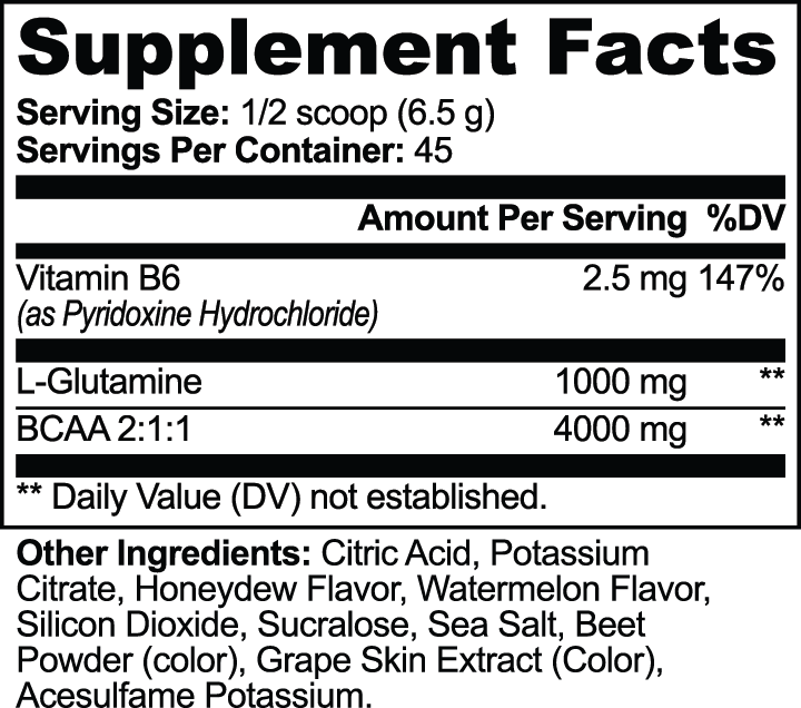 BCAA Post Workout Powder (Honeydew/Watermelon) Isaac Temple Nutrition