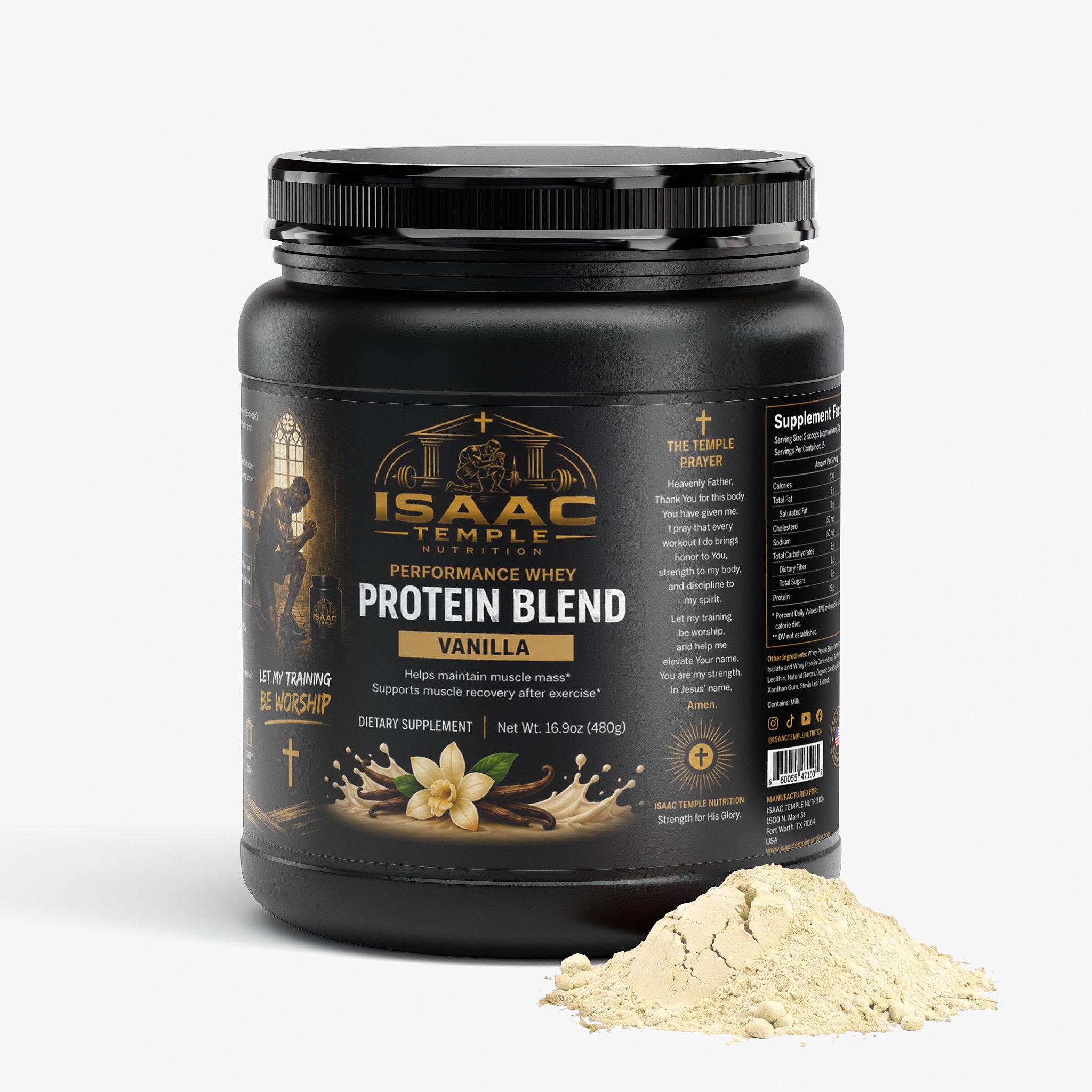 Performance Whey Protein Blend (Vanilla) Isaac temple nutrition