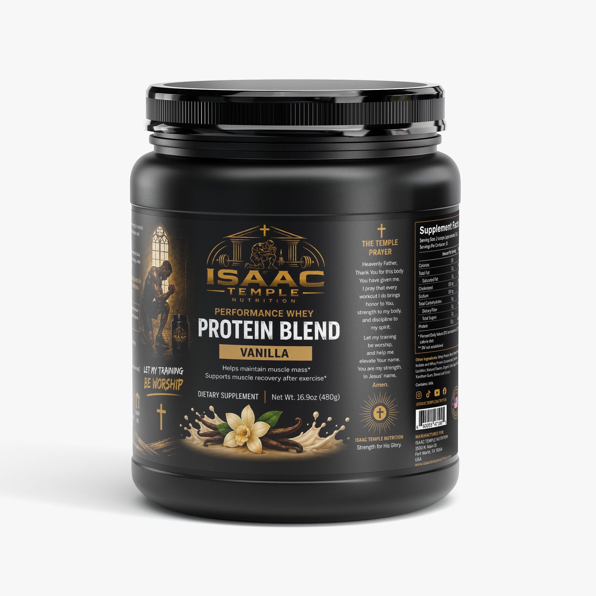 Performance Whey Protein Blend (Vanilla) Isaac temple nutrition