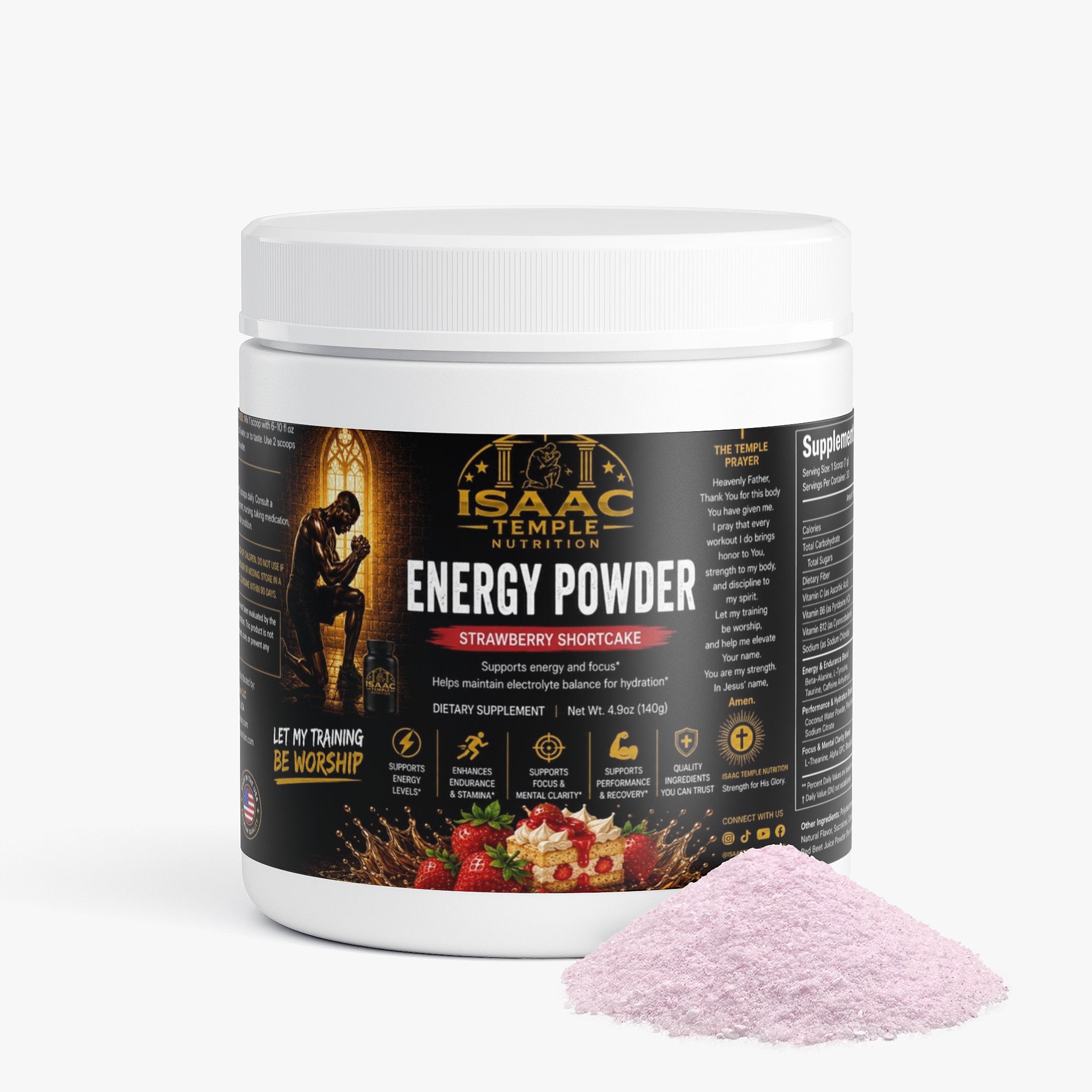 Energy Powder (Strawberry Shortcake) Isaac temple nutrition