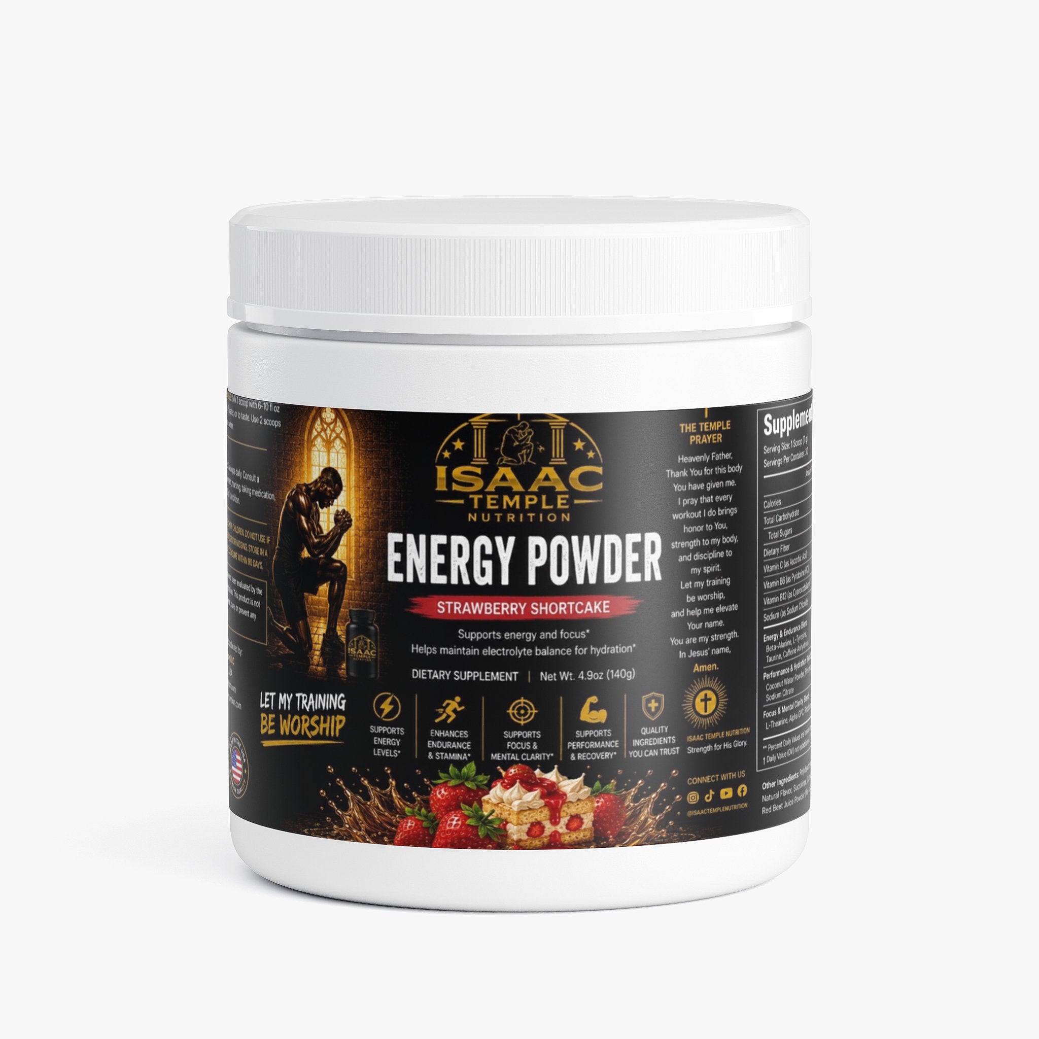 Energy Powder (Strawberry Shortcake) Isaac temple nutrition