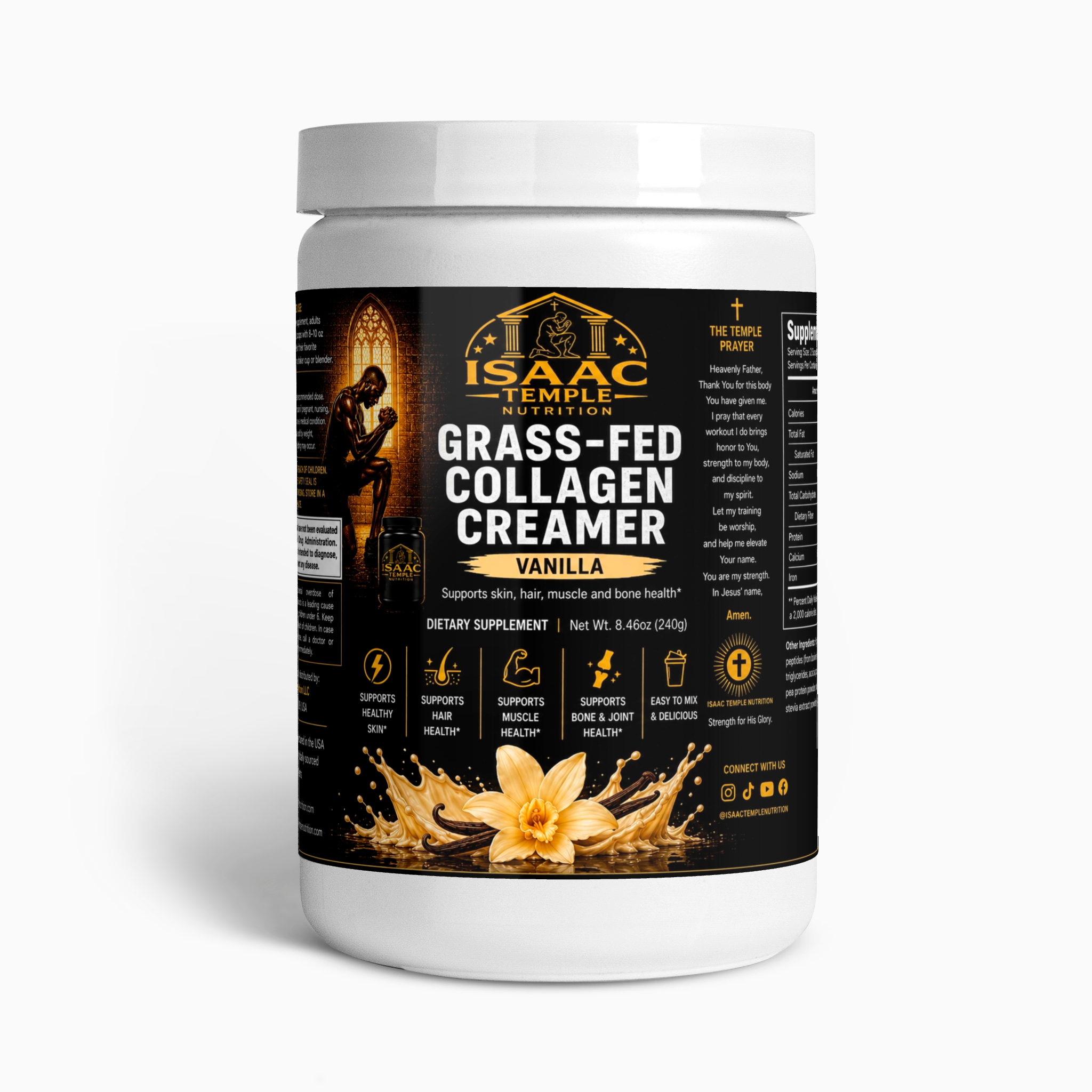 Grass-Fed Collagen Creamer (Vanilla) Isaac temple nutrition