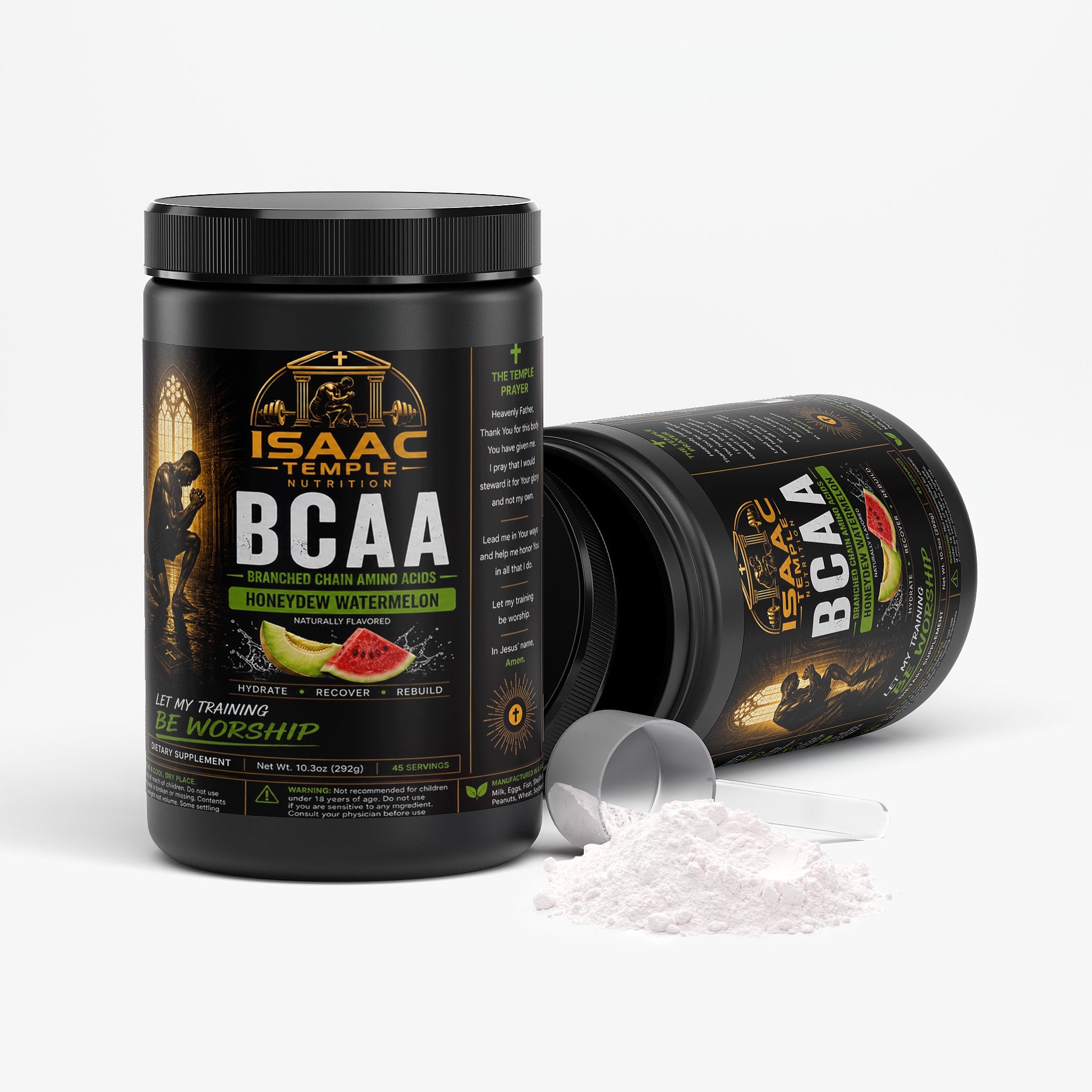 BCAA Post Workout Powder (Honeydew/Watermelon) Isaac Temple Nutrition