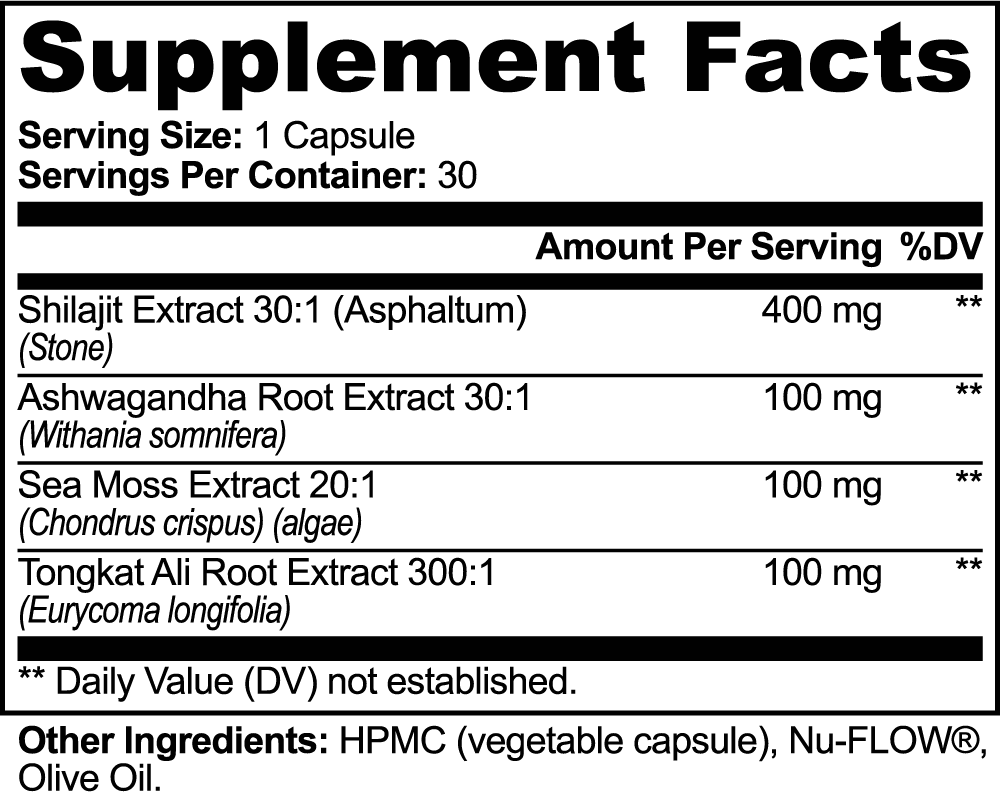 Shilajit Adaptogen Complex Isaac temple nutrition